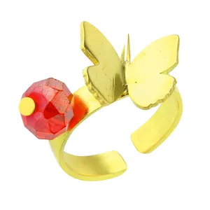 انگشتر زنانه گالری عزیزی طرح پروانه مدل 15523