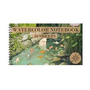 دفتر آبرنگ 10 برگ ستاره خونه مدل گربه کد a1