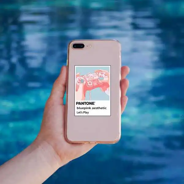 استیکر کالامیکس مدل انیمه پنتون طرح pantone bluepink series مجموعه 32 عددی