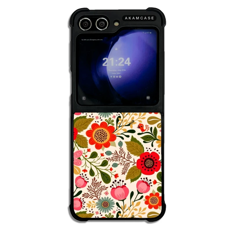 کاور آکام مدل AMCWSGZFLIP5-FLOWERS6 مناسب برای گوشی موبایل سامسونگ Galaxy Z Flip 5