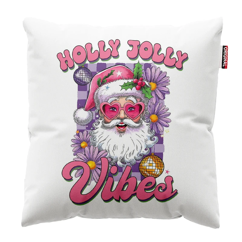 کوسن پاد آفرین مدل کریسمس طرح بابانوئل کاج گوزن آدم برفی قهوه کد PK302503 سایز 30*30 سانتی متر