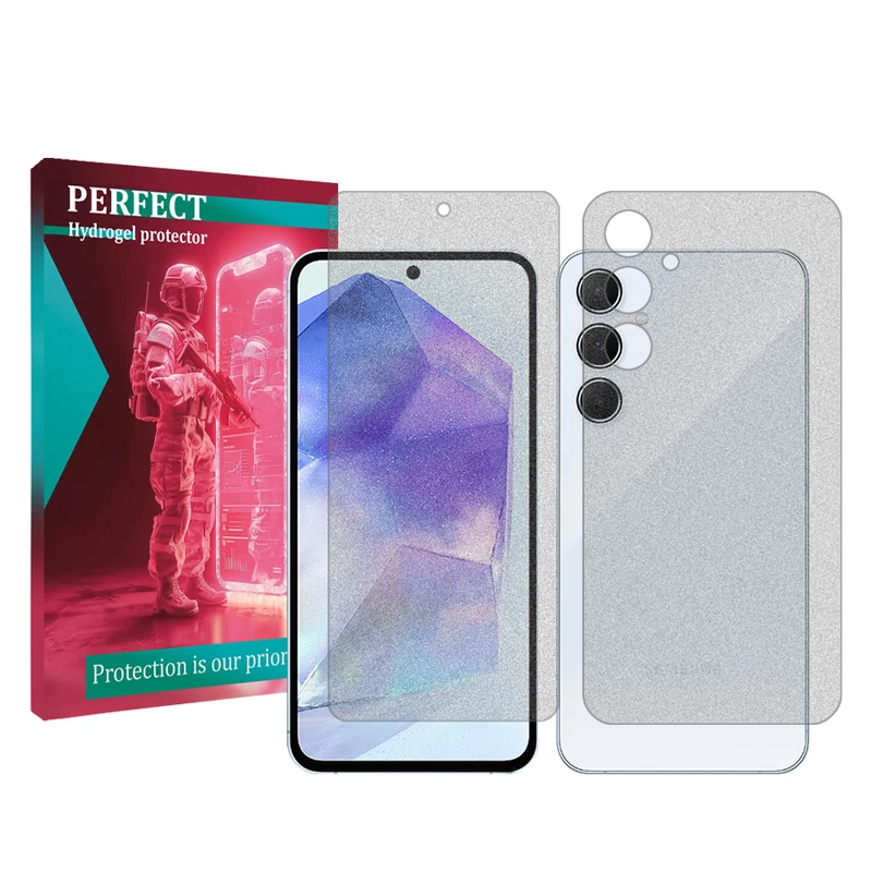  محافظ صفحه نمایش مات پرفکت مناسب برای گوشی موبایل سامسونگ Galaxy A55 5G به همراه محافظ پشت گوشی
