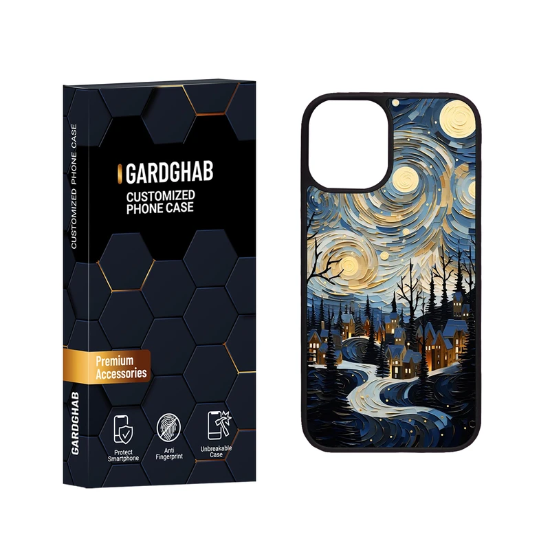 کاور گارد قاب مدل دور ژله ای هنری مناسب برای گوشی موبایل اپل iPhone 12 Mini