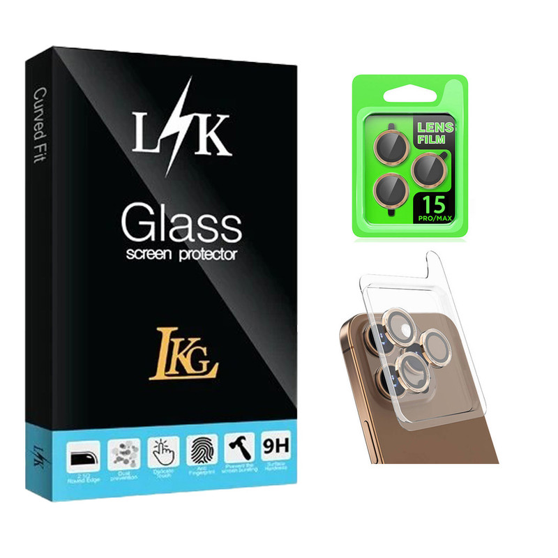 محافظ لنز دوربین ال کا جی مدل LKK Ringi مناسب برای گوشی موبایل اپل Iphone 15Pro Max