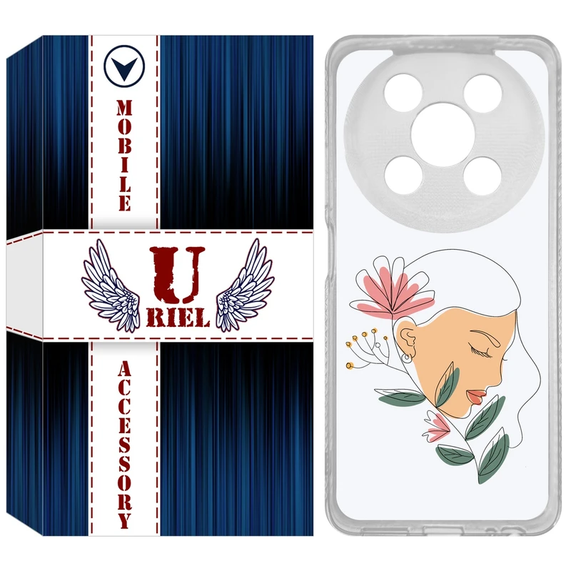 کاور یوریل مدل Clear کد 53 طرح صورت زن مناسب برای گوشی موبایل وکال V2 / V2 Lite