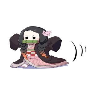 استیکر لپ تاپ و موبایل مدل انیمه طرح شیطان کش نزوکو کامادو demon slayer nezuko kamado کد 243