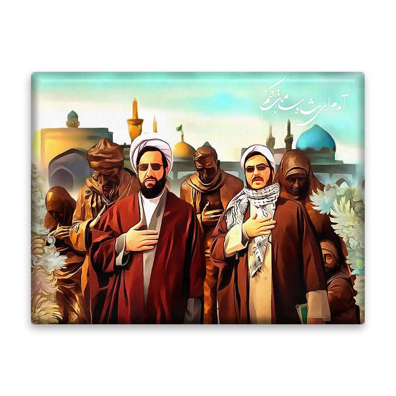 کاشی اطلس آبی طرح آمدم ای شاه سلامی کنم مدل T5019