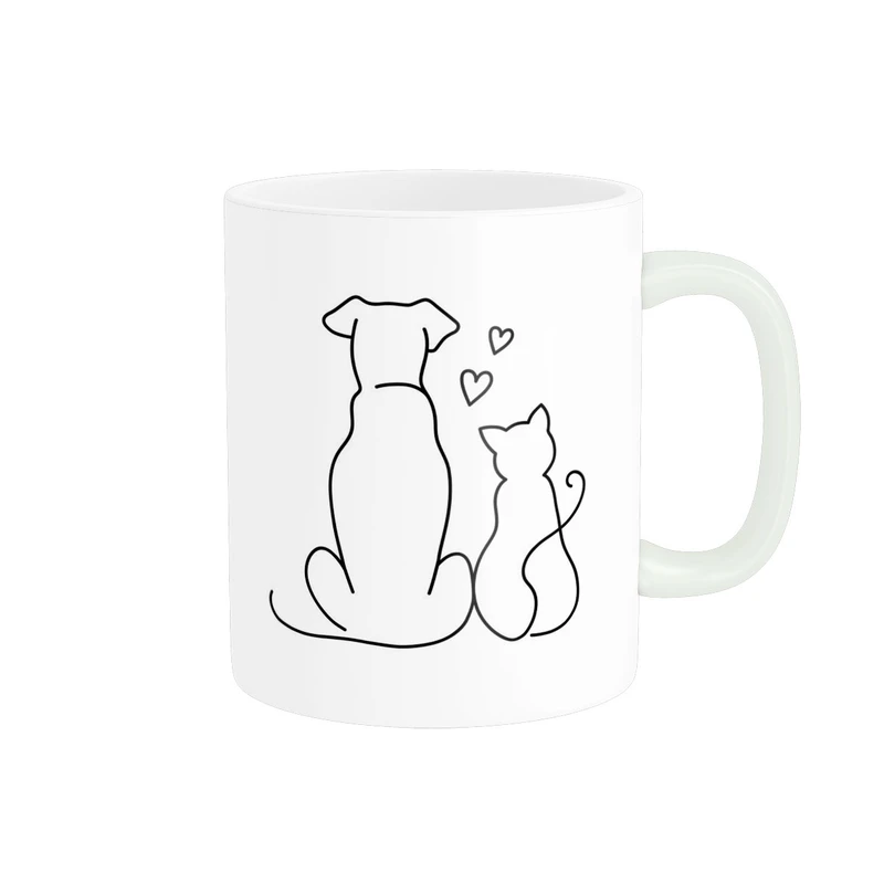 ماگ پاد آفرین مدل گربه و سگ فانتزی کد 1603