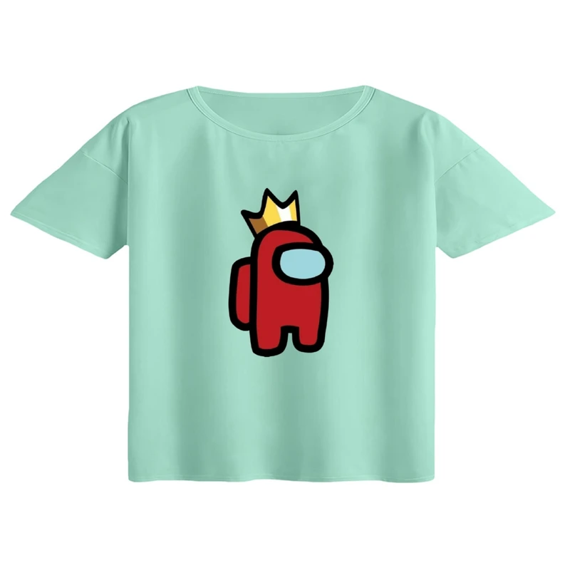 کراپ تی‌شرت آستین کوتاه زنانه مدل among us