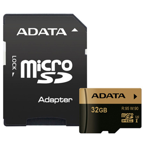 کارت حافظه microSDHC ای دیتا مدل XPG کلاس 10 استاندارد UHS-I U3 سرعت 95MBps همراه با آداپتور SD ظرفیت 32 گیگابایت