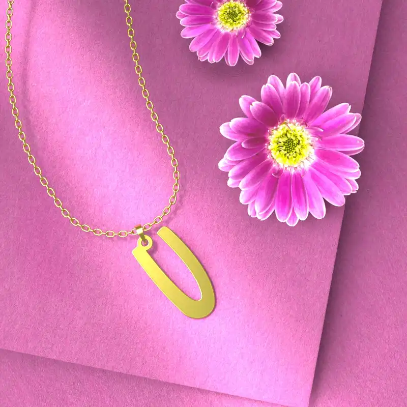 گردنبند طلا 18 عیار زنانه مدوپد مدل حرف U کد H3-1-1153