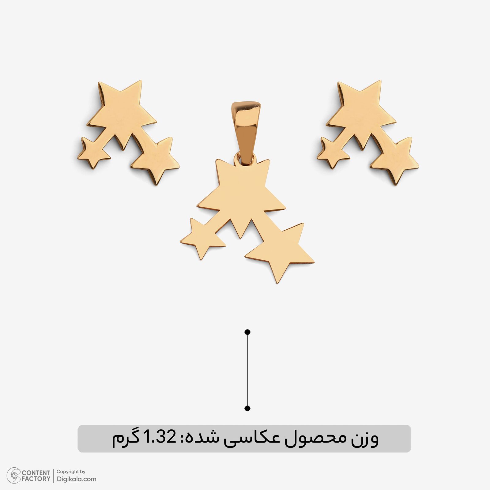 نیم ست طلا 18 عیار زنانه سایا گلد مدل 3 ستاره ns24 -  - 4