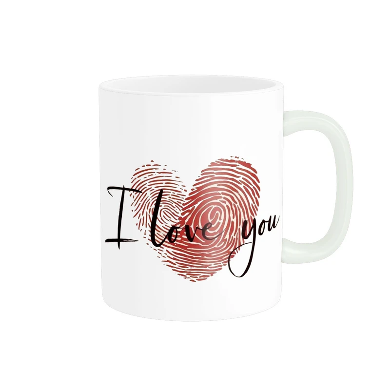 ماگ پاد آفرین مدل اثر انگشت عشق طرح دوستت دارم عاشقانه کد 1614