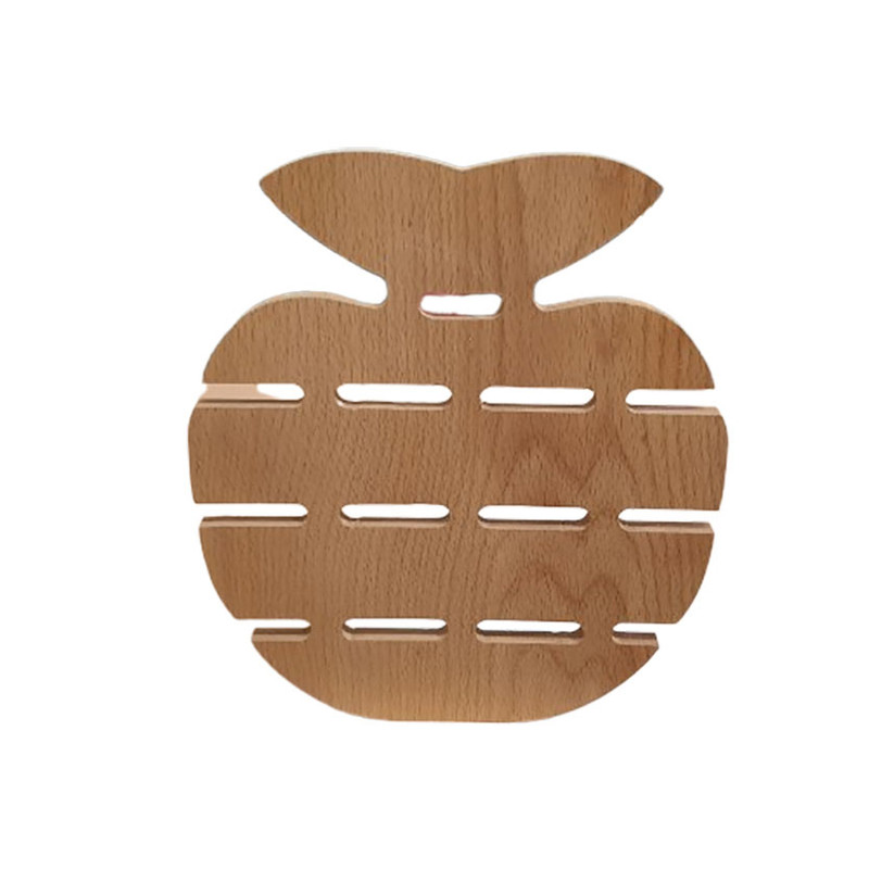 زیربشقابی و زیرقابلمه ای مدل سیب چوبی