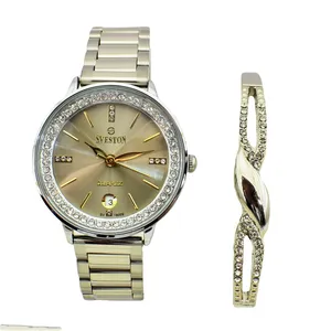 ست دستبند و ساعت مچی عقربه ای زنانه سوستون مدل SV-19009