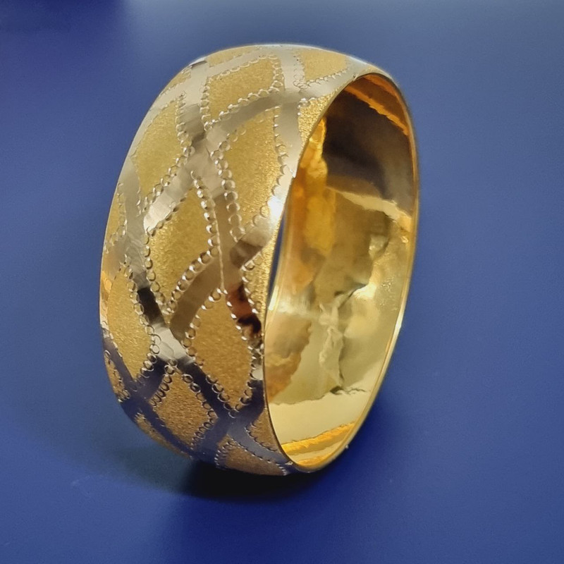 النگو طلا 18 عیار زنانه گالری یارطلا مدل تکپوش پهن ماری کد AL70-G-2