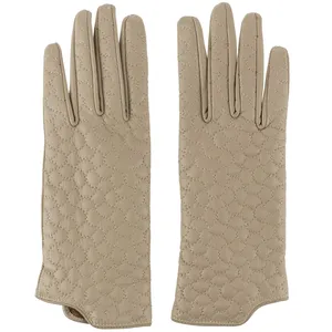 دستکش زنانه چرم مشهد مدل Cream R170