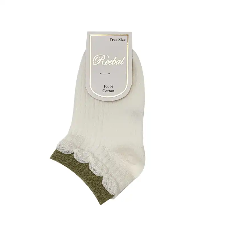 جوراب بچگانه مدل لبه چین چین بسته دو عددی