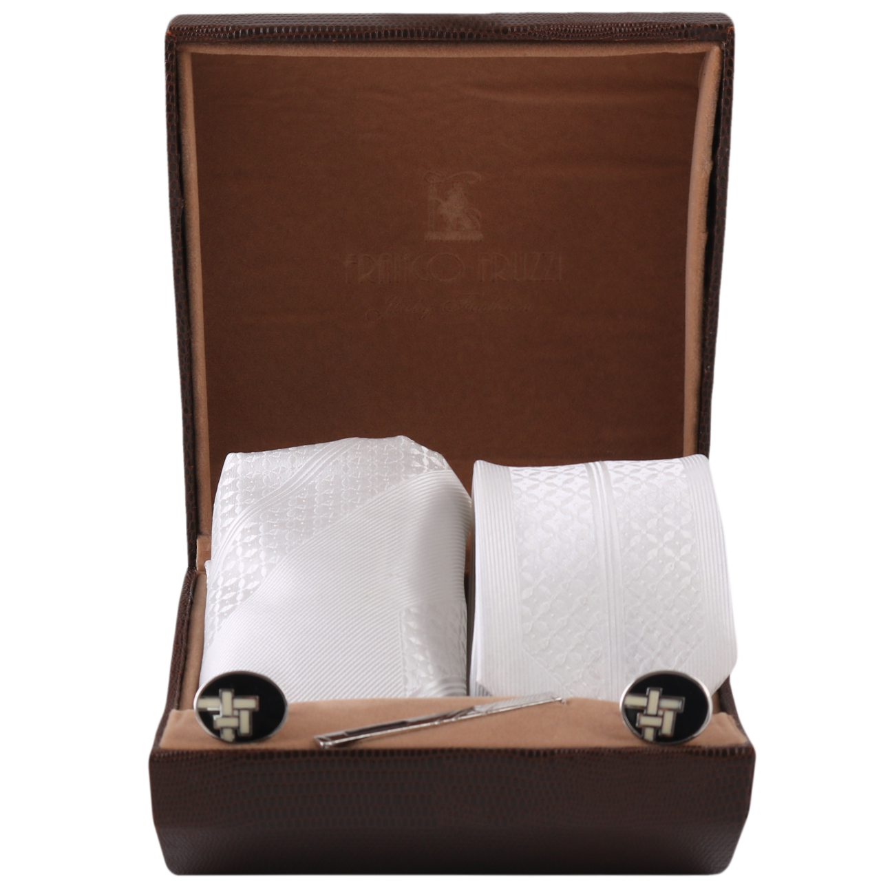 ست کراوات و گیره کراوات و دستمال جیب و دکمه سردست مردانه فرانکو فروزی مدل F-101849