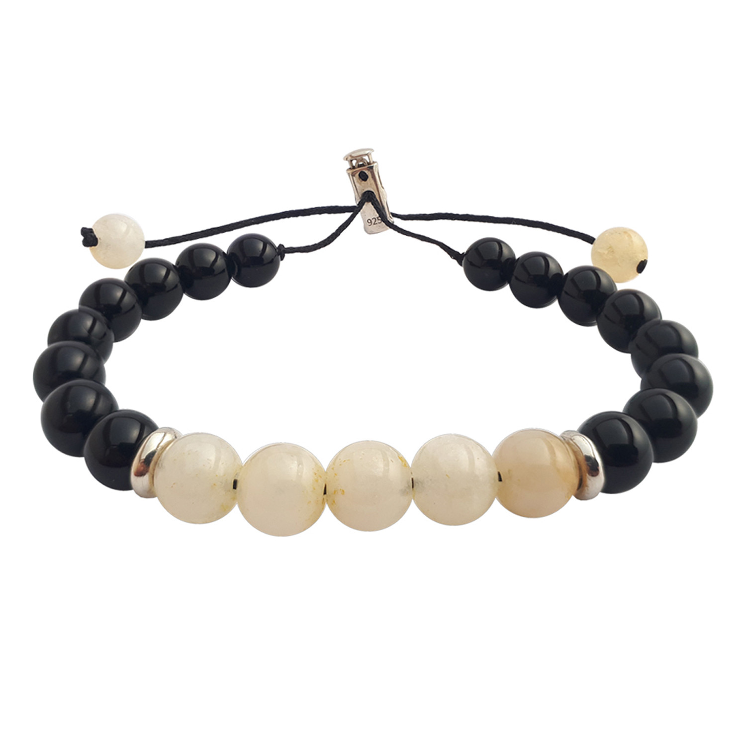 دستبند نقره پرمون مدل اونیکس سیترین دستبند نقره پرمون مدل اونیکس سیترین