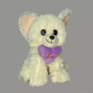 عروسک طرح سگ پاپی مدل Puppy Dog with Love Heart کد SZ10/1015 ارتفاع 21 سانتی‌متر