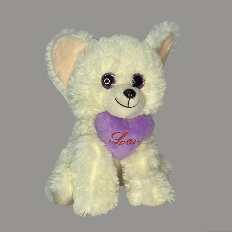 عروسک طرح سگ پاپی مدل Puppy Dog with Love Heart کد SZ10/1015 ارتفاع 21 سانتی متر