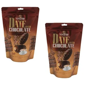 خرما شکلاتی قهوه با مغز بادام تنگسیر - 125 گرم بسته 2 عددی