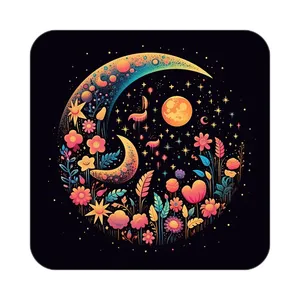 زیر لیوانی کاکتی طرح ماه و ستاره مدل mp53095