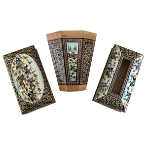 ست سه تکه خاتم کاری طرح شکار کد 2100