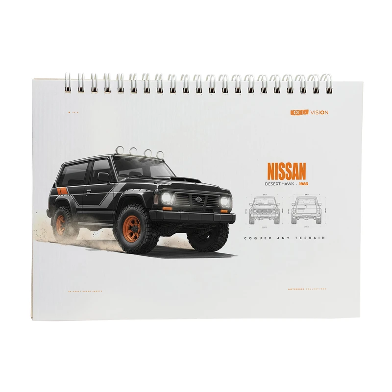 دفتر طراحی 60 برگ مدل ماشین کد 01