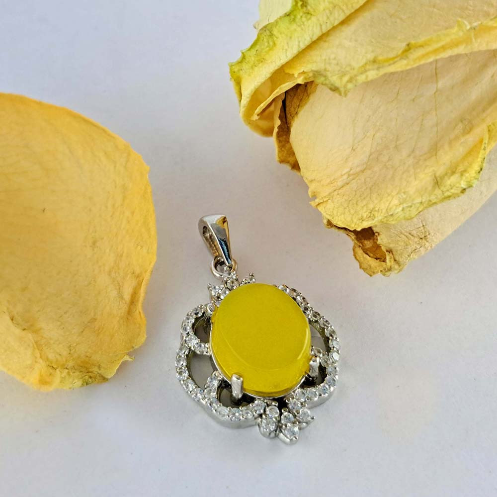 آویز گردنبند نقره زنانه ملک زیور مدل عقیق شرف الشمس کد 705