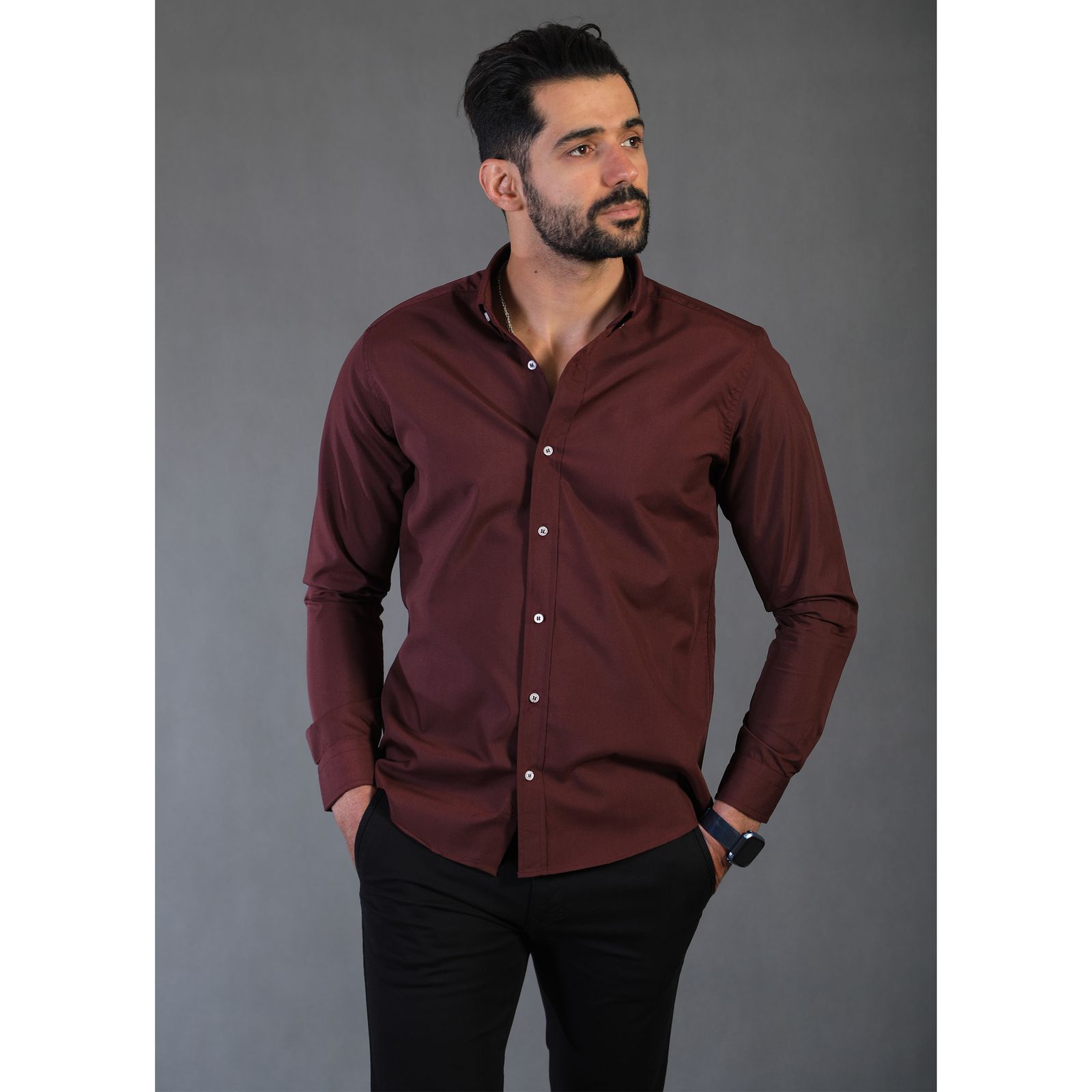 پیراهن آستین بلند مردانه ورسلی مدل 1008-070 -  - 4
