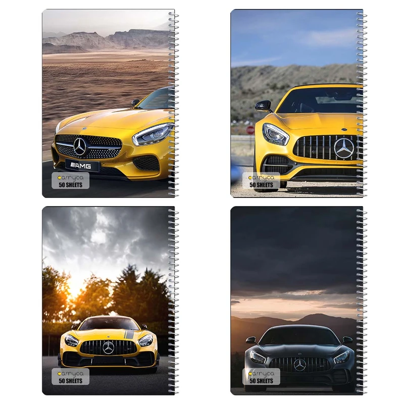 دفتر نقاشي 50 برگ کارنيکا طرح مرسدس‑بنز ا ام جی Mercedes‑Benz AMG کد 24405 مجموعه 4 عددی