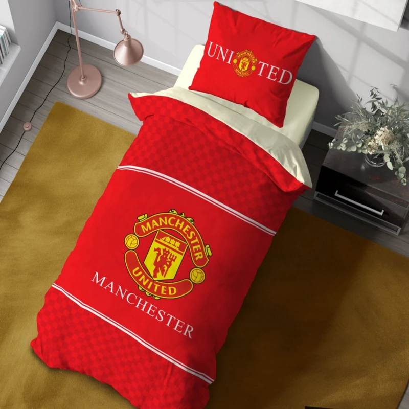 سرویس خواب 1 نفر 4 تکه مدل منچستر یونایتد فوتبالی کد 1188