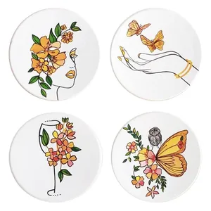 بشقاب دیوارکوب سفالی کد ۶۵ مجموعه ۴ عددی