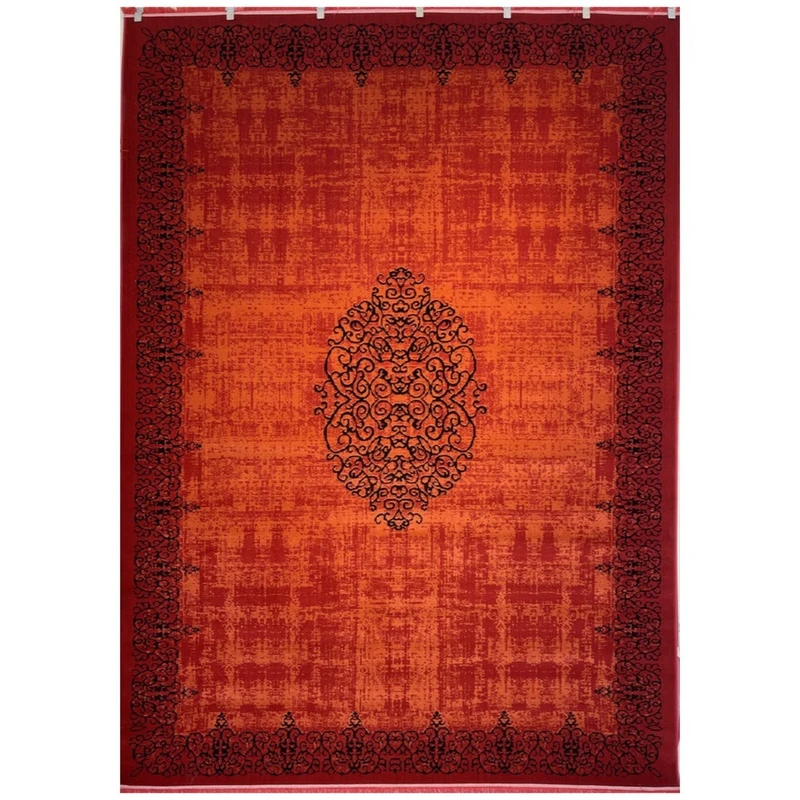 فرش ماشینی 350 شانه زمینه لاکی حاشیه لاکی مدل بلوچ bcf کد 12