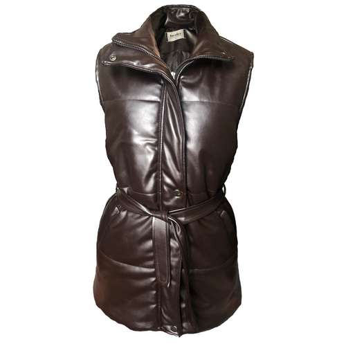 پافر زنانه مدل چرم کد e76 رنگ قهوه ای