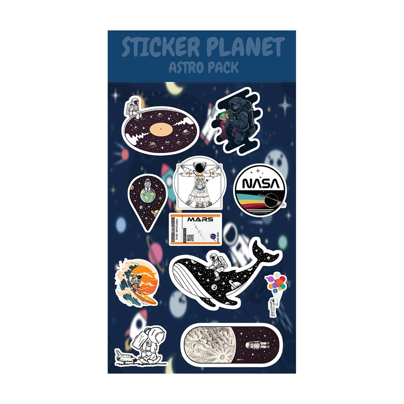 استیکر لپ تاپ مدل فضایی کد 002 مجموعه 11 عددی