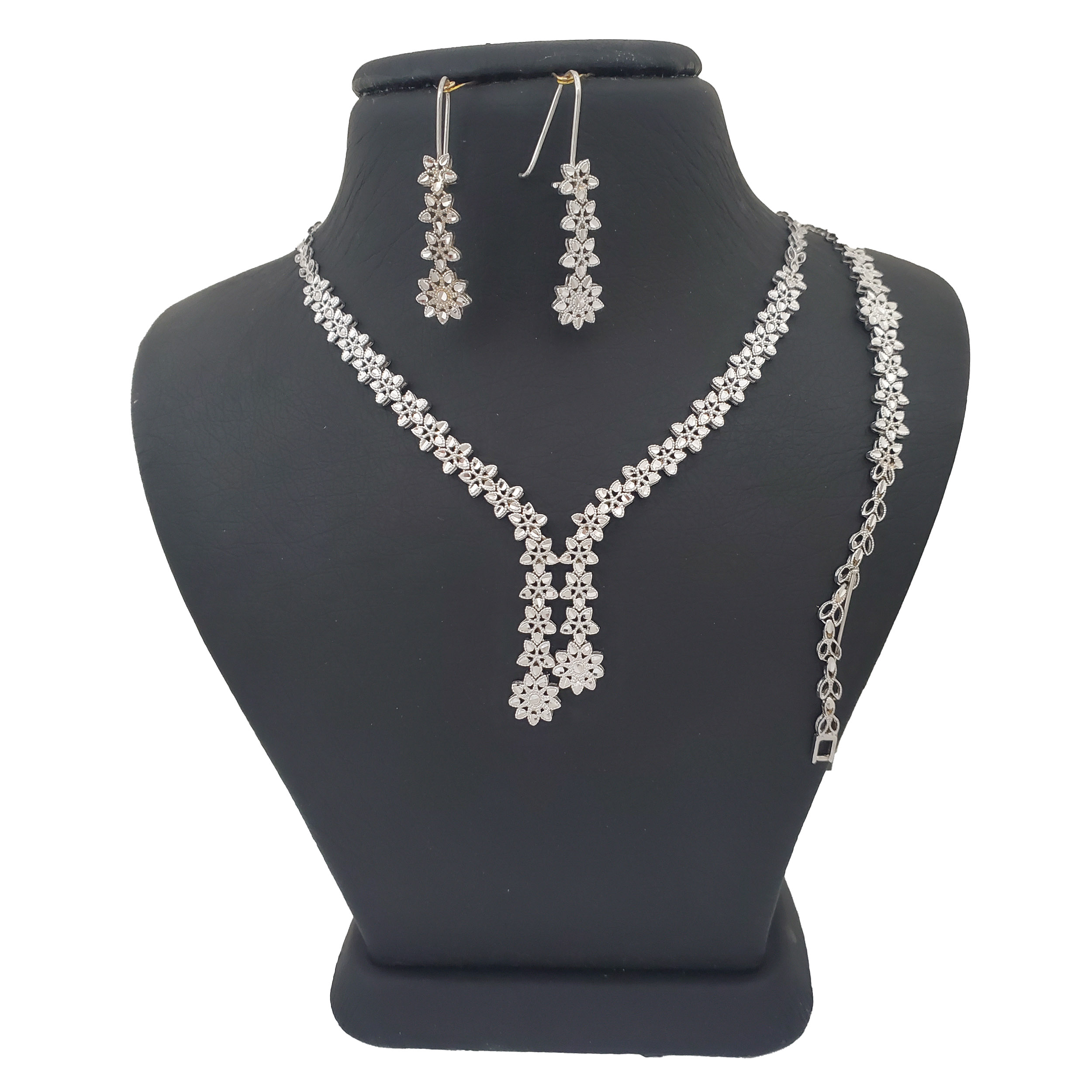 نیم ست نقره زنانه ترمه ۱ مدل تراش کد S 0014