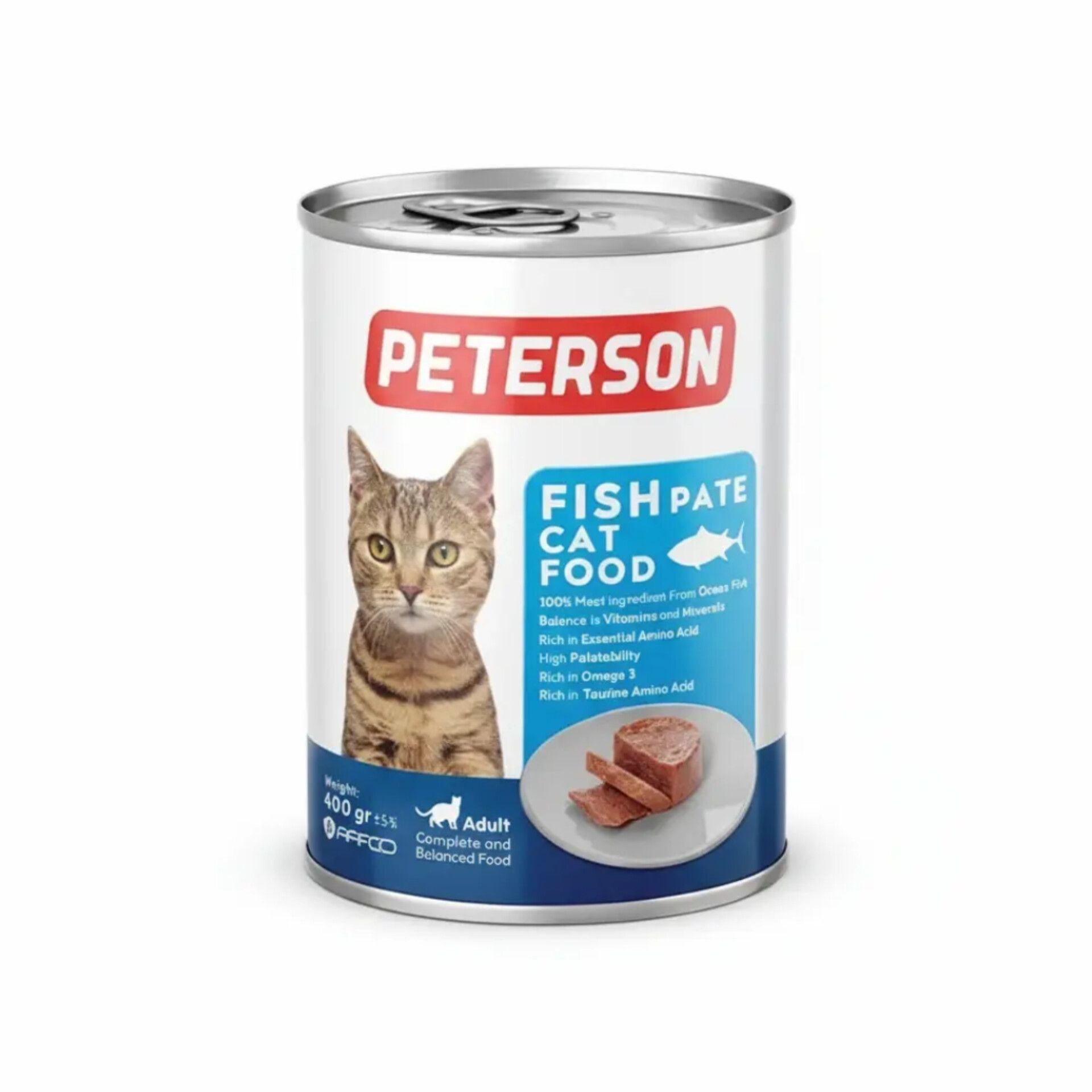 کنسرو گربه پترسون مدل پته طعم ماهی وزن 400 گرم