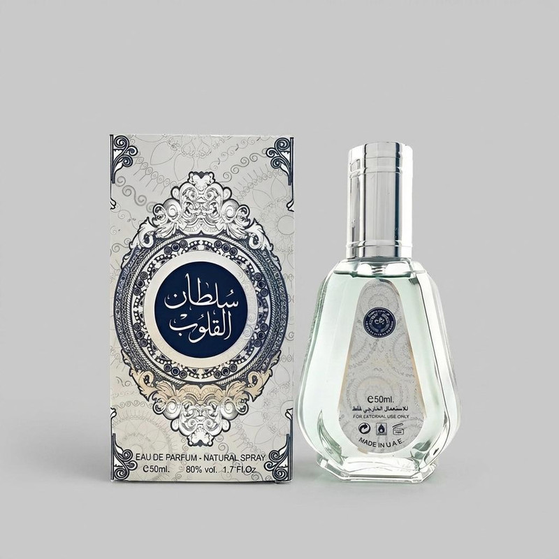 ادوپرفیوم ارض الزعفران للتجاره مدل سلطان القلوب با رایحه خنک حجم 50 میلی‌لیتر