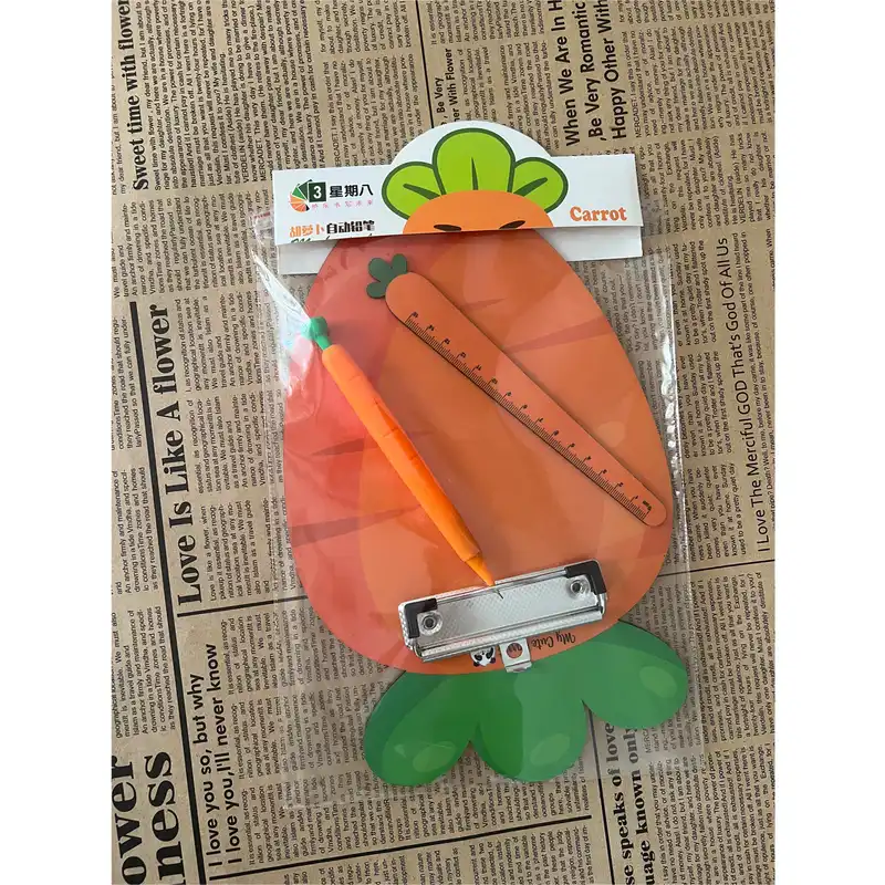 بسته لوازم تحریر مدل هویج توپی کد 02 مجموعه 3 عددی