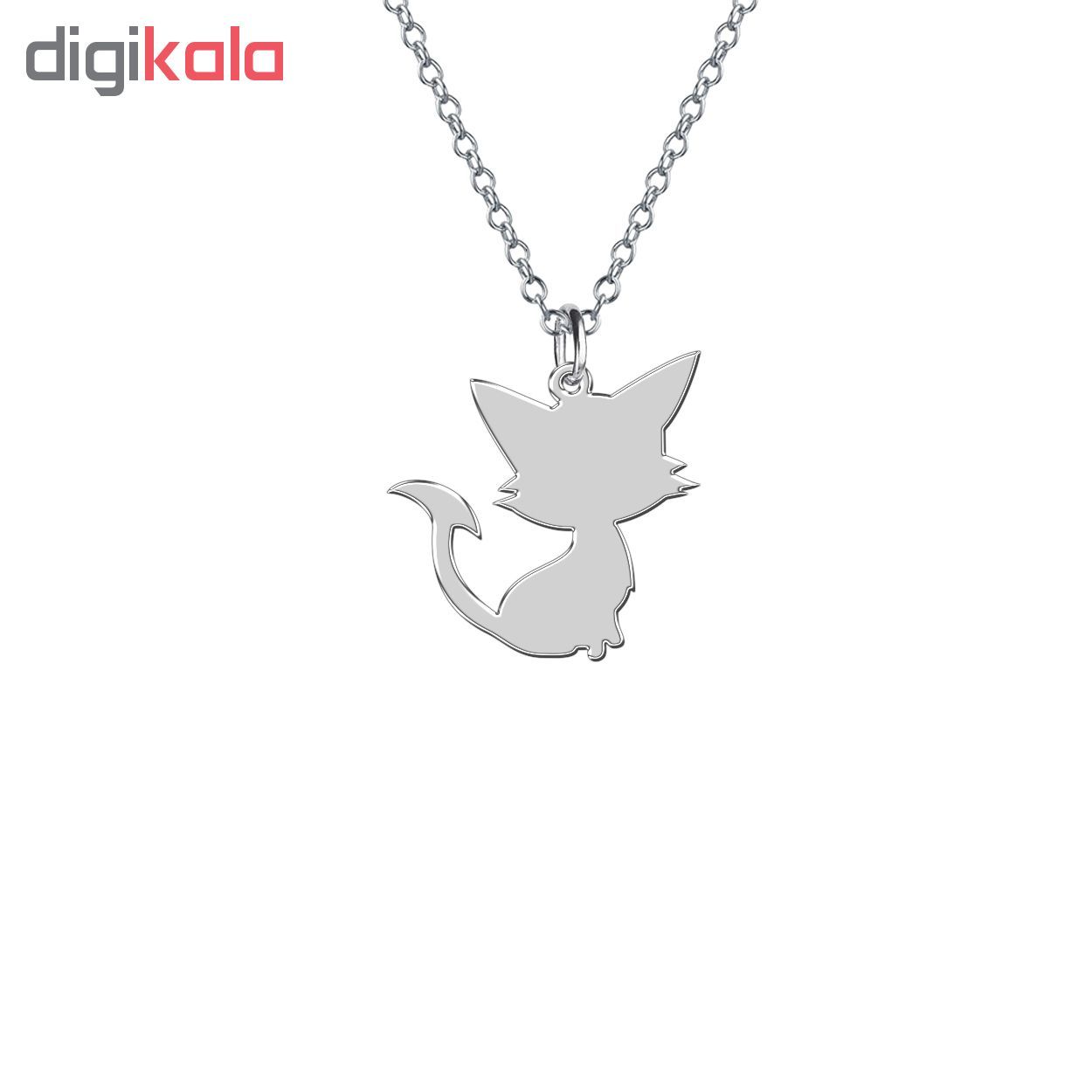 گردنبند نقره زنانه ترمه 1 طرح گربه کد E574 -  - 2