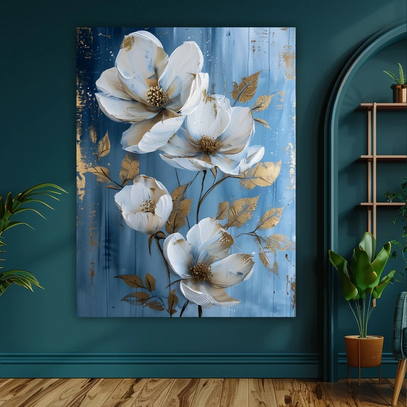  پوستر طرح مخمل مدل نقاشی گل فانتزی دکوری کد FP104756