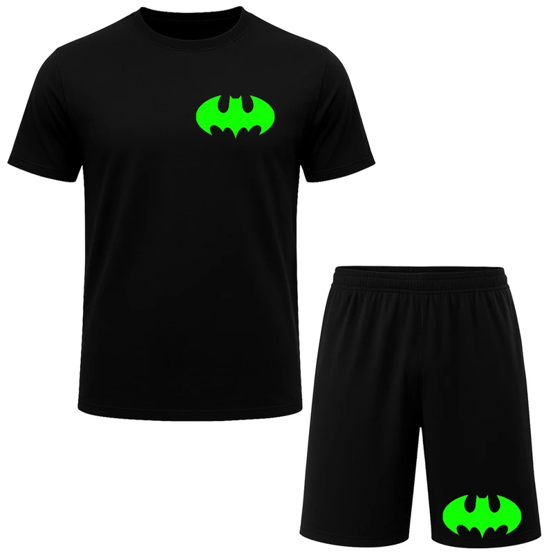 ست تیشرت آستین کوتاه و شلوارک راحتی مردانه مدل A23 طرح بتمن