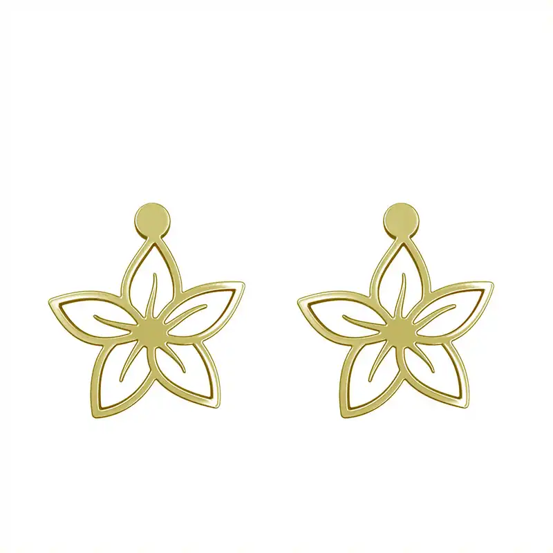 گوشواره طلا 18 عیار زنانه مدوپد مدل گل کد GA1-14945