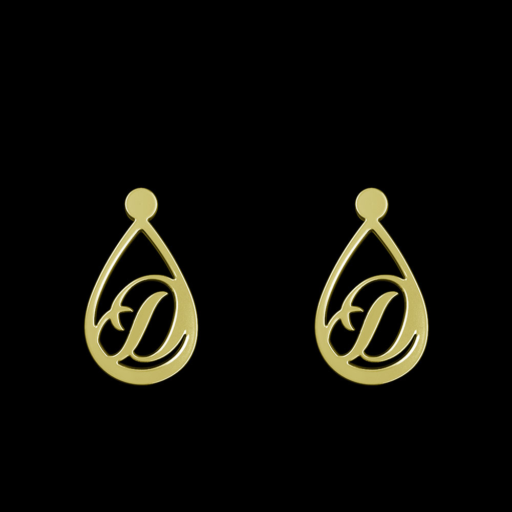 گوشواره طلا 18 عیار زنانه مدوپد مدل حرف D کد GA1-11182