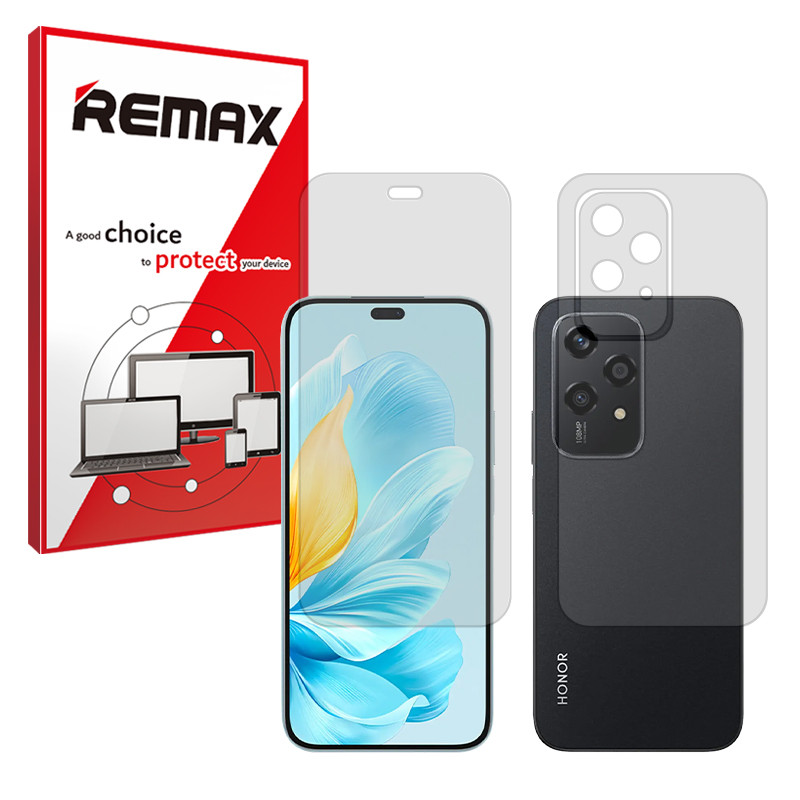 محافظ صفحه نمایش شفاف ریمکس مدل Resistant مناسب برای گوشی موبایل آنر 200 Lite به همراه محافظ پشت گوشی 