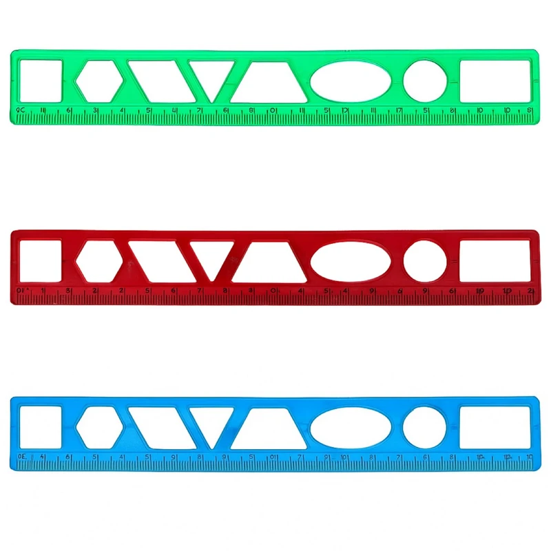 خط‌کش 20 سانتی‌متری مدل ژله ای بسته ۳ عددی