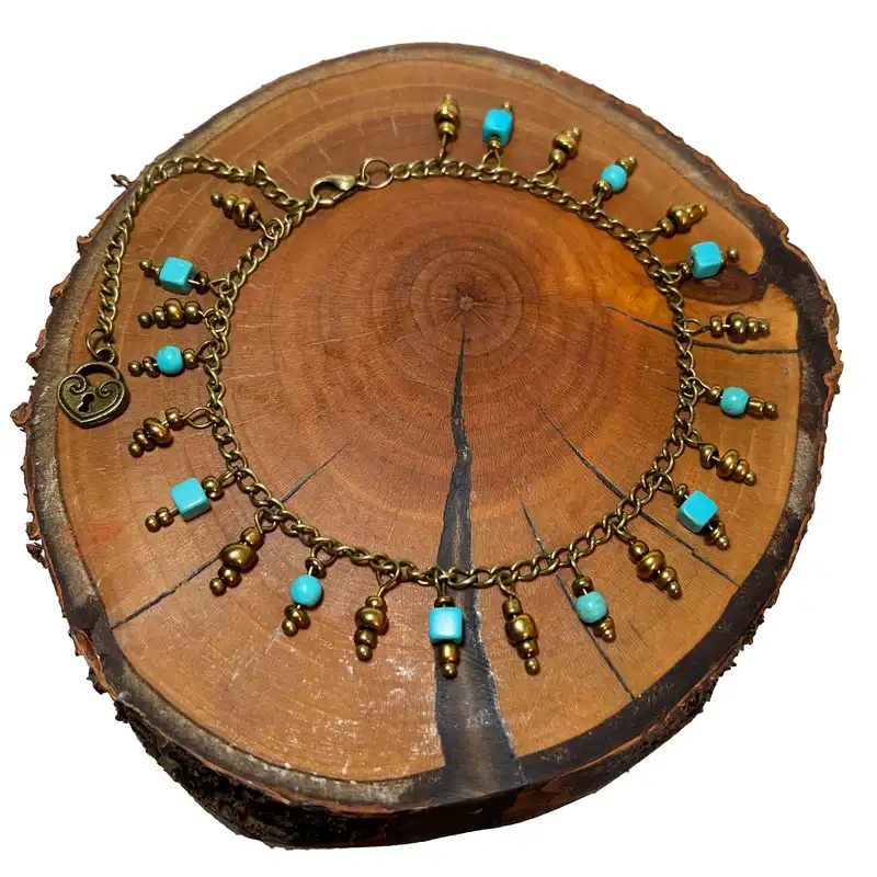 پابند زنانه دل تافته مدل فیروزه کد Del_A10